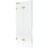 Mexen Lunar L 2-wing left bath screen 80 x 150 cm, transparent, brushed gold - 897L-080-100-55-00-L