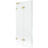 Mexen Lunar L Bathtub Screen 2-panel Left 80 x 150 cm, Transparent, Brushed Gold - 897L-080-100-55-00-L
