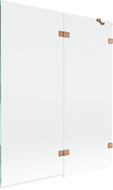 Mexen Lunar 2-panel Right Shower Screen 140 x 150 cm, Transparent, Brushed Copper - 897-140-100-65-00-P