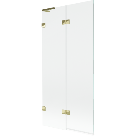 Mexen Lunar L bathtub screen 2-wing left 90 x 150 cm, transparent, gold - 897L-090-100-50-00-L