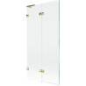 Mexen Lunar L Bath Screen 2-Panel Left 90 x 150 cm, Transparent, Gold - 897L-090-100-50-00-L