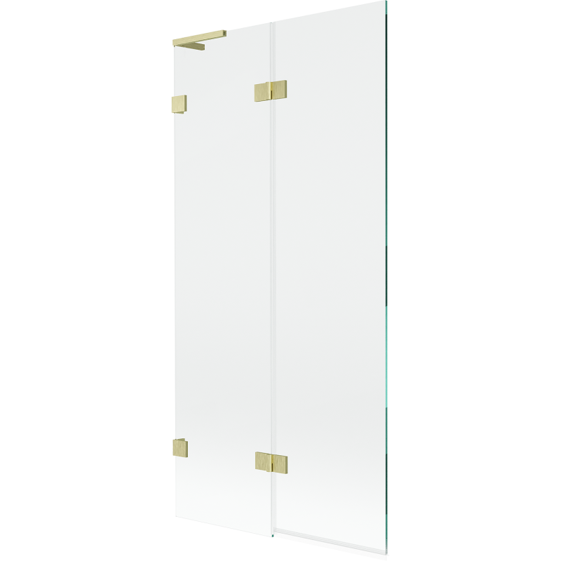 Mexen Lunar L 2-panel left bath screen 90 x 150 cm, transparent, brushed gold - 897L-090-100-55-00-L