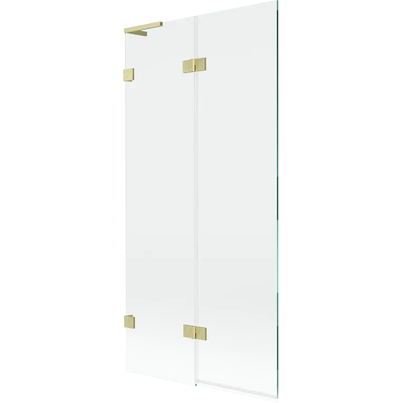 Mexen Lunar L 2-panel left-sided bath screen 90 x 150 cm, transparent, brushed gold - 897L-090-100-55-00-L