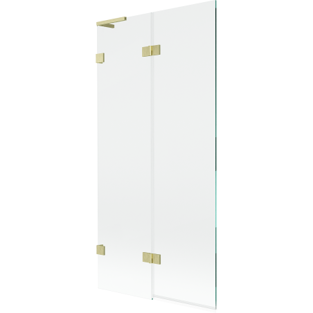Mexen Lunar L 2-panel left bath screen 90 x 150 cm, transparent, brushed gold - 897L-090-100-55-00-L