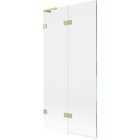 Mexen Lunar L 2-panel left-sided bath screen 90 x 150 cm, transparent, brushed gold - 897L-090-100-55-00-L