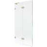 Mexen Lunar L 2-panel left bath screen 90 x 150 cm, transparent, brushed gold - 897L-090-100-55-00-L