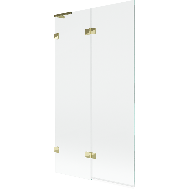 Mexen Lunar L 2-panel left bathtub screen 100 x 150 cm, transparent, gold - 897L-100-100-50-00-L