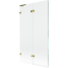 Mexen Lunar L Bathtub Screen 2-panel Left 100 x 150 cm, Transparent, Gold - 897L-100-100-50-00-L