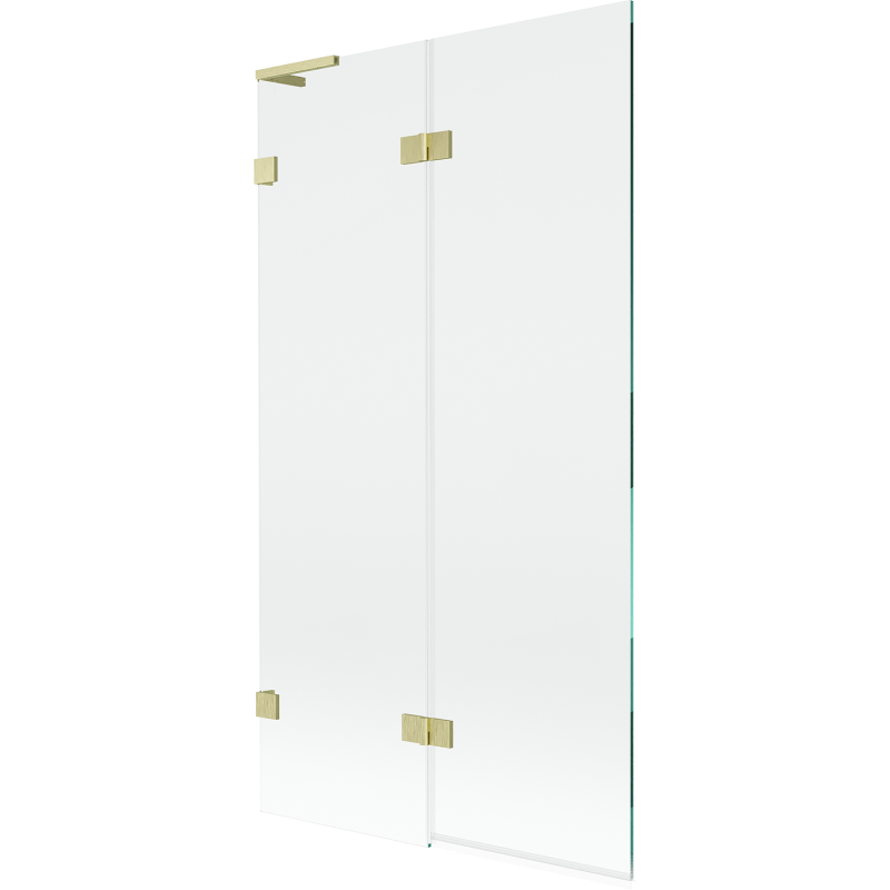 Mexen Lunar L 2-wing left shower screen 100 x 150 cm, transparent, brushed gold - 897L-100-100-55-00-L
