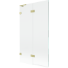 Mexen Lunar L 2-wing left shower screen 100 x 150 cm, transparent, brushed gold - 897L-100-100-55-00-L