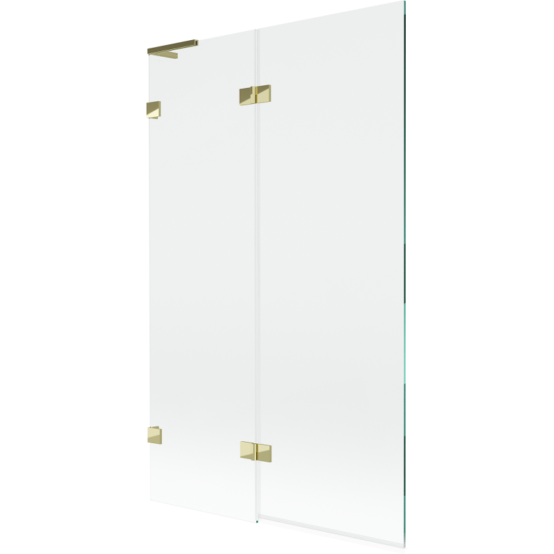 Mexen Lunar L Bath Screen 2-Panel Left 110 x 150 cm, Transparent, Gold - 897L-110-100-50-00-L