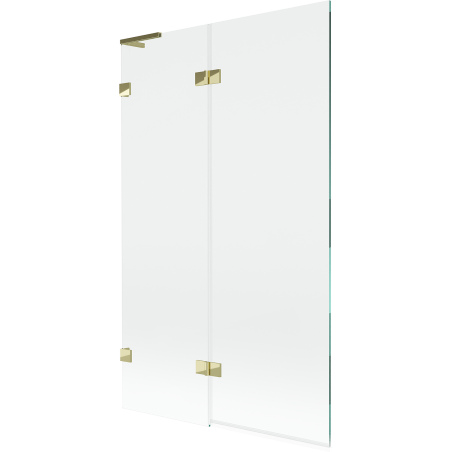 Mexen Lunar L Bath Screen 2-Panel Left 110 x 150 cm, Transparent, Gold - 897L-110-100-50-00-L