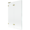 Mexen Lunar L Bath Screen 2-Panel Left 110 x 150 cm, Transparent, Gold - 897L-110-100-50-00-L
