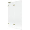 Mexen Lunar L bathtub screen 2-wing left 110 x 150 cm, transparent, gold - 897L-110-100-50-00-L