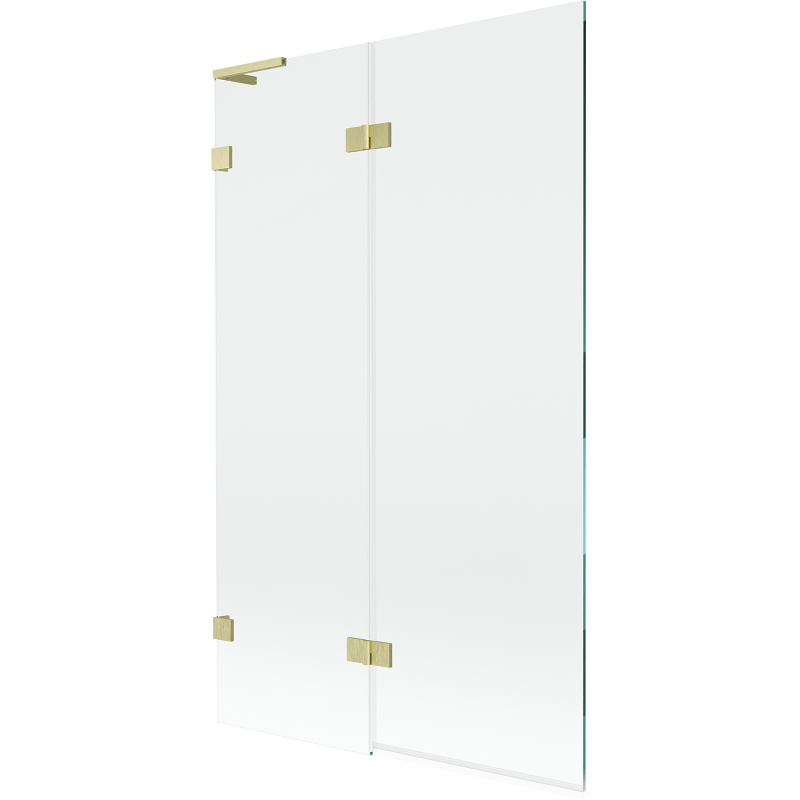 Mexen Lunar L 2-panel left bath screen 110 x 150 cm, transparent, brushed gold - 897L-110-100-55-00-L