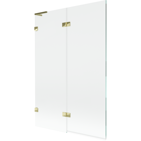 Mexen Lunar L bath screen 2-wing left 120 x 150 cm, transparent, gold - 897L-120-100-50-00-L