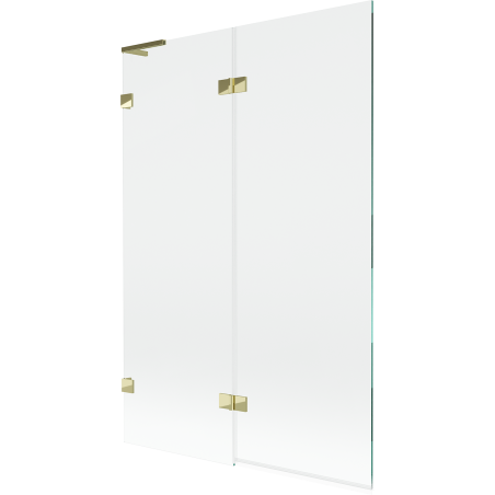 Mexen Lunar L bathtub screen 2-panel left 120 x 150 cm, transparent, gold - 897L-120-100-50-00-L