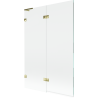 Mexen Lunar L bathtub screen 2-panel left 120 x 150 cm, transparent, gold - 897L-120-100-50-00-L