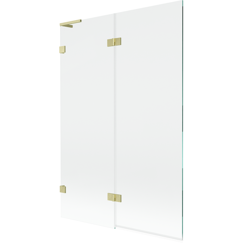 Mexen Lunar L 2-panel left shower screen 120 x 150 cm, transparent, brushed gold - 897L-120-100-55-00-L