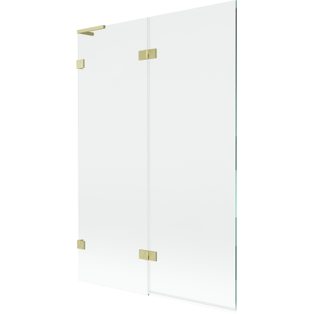 Mexen Lunar L 2-panel left shower screen 120 x 150 cm, transparent, brushed gold - 897L-120-100-55-00-L