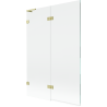 Mexen Lunar L 2-panel left shower screen 120 x 150 cm, transparent, brushed gold - 897L-120-100-55-00-L
