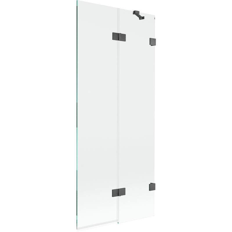 Mexen Lunar 2-wing shower screen right 80 x 150 cm, transparent, brushed gun gray - 897-080-100-66-00-P