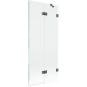 Mexen Lunar 2-wing shower screen right 80 x 150 cm, transparent, gun gray brushed - 897-080-100-66-00-P