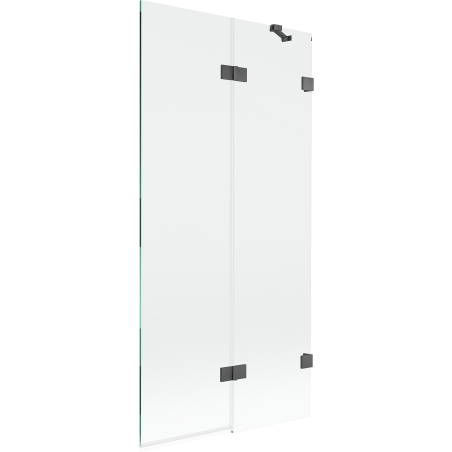 Mexen Lunar 2-wing right shower screen 90 x 150 cm, transparent, brushed gun gray - 897-090-100-66-00-P