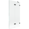 Mexen Lunar 2-wing right shower screen 90 x 150 cm, transparent, brushed gun gray - 897-090-100-66-00-P