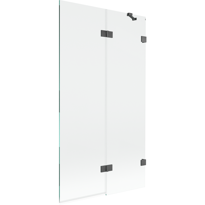 Mexen Lunar Two-Winged Right Shower Screen 100 x 150 cm, Transparent, Brushed Gun Gray - 897-100-100-66-00-P