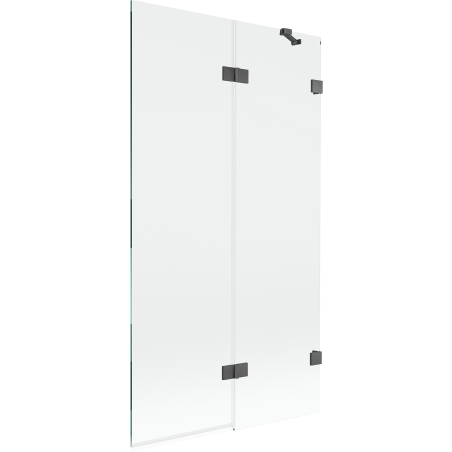 Mexen Lunar Two-Winged Right Shower Screen 100 x 150 cm, Transparent, Brushed Gun Gray - 897-100-100-66-00-P