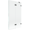 Mexen Lunar Two-Winged Right Shower Screen 100 x 150 cm, Transparent, Brushed Gun Gray - 897-100-100-66-00-P