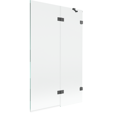 Mexen Lunar Shower Screen 2-Panel Right 110 x 150 cm, Transparent, Brushed Gun Gray - 897-110-100-66-00-P