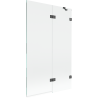 Mexen Lunar Shower Screen 2-Panel Right 110 x 150 cm, Transparent, Brushed Gun Gray - 897-110-100-66-00-P