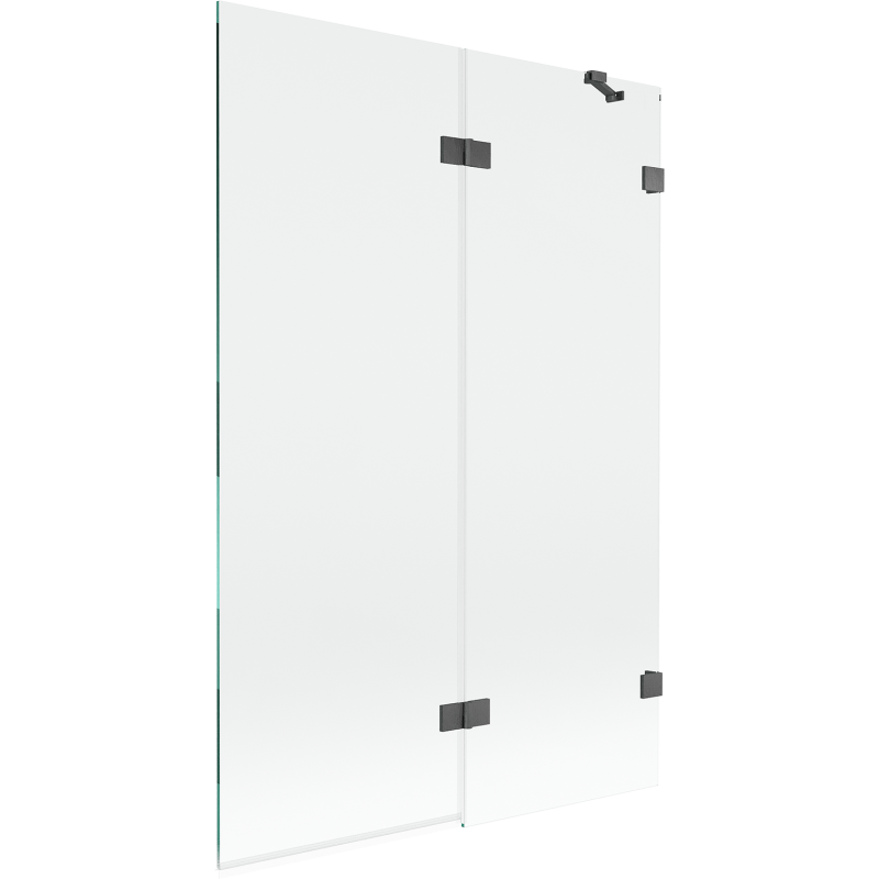 Mexen Lunar 2-Wing Bath Screen Right 120 x 150 cm, Transparent, Brushed Gun Grey - 897-120-100-66-00-P