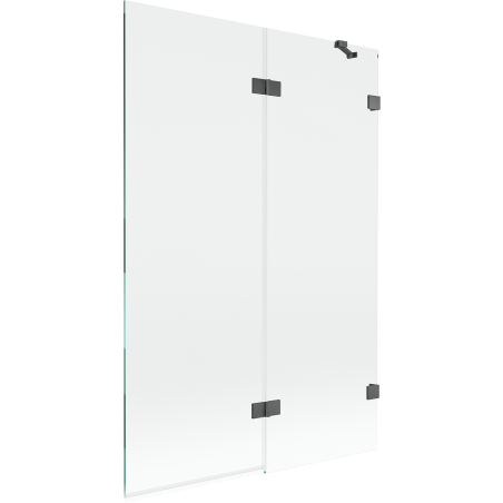 Mexen Lunar 2-panel shower screen right 120 x 150 cm, transparent, brushed gun gray - 897-120-100-66-00-P