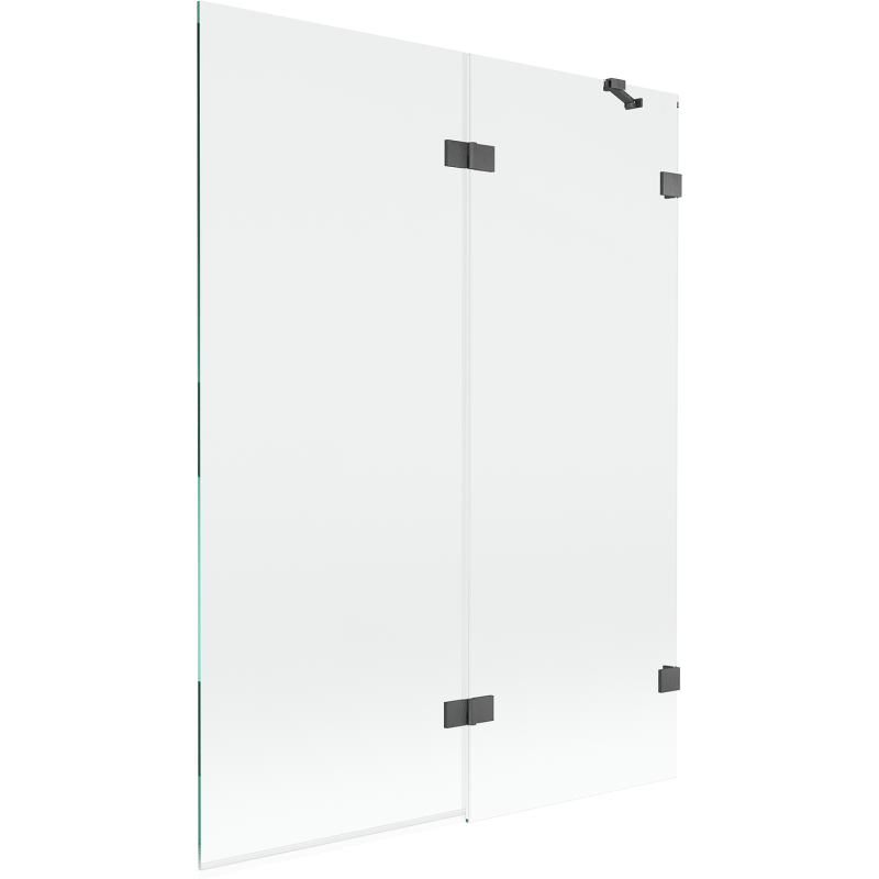 Mexen Lunar right 2-panel shower screen 130 x 150 cm, transparent, gun gray brushed - 897-130-100-66-00-P