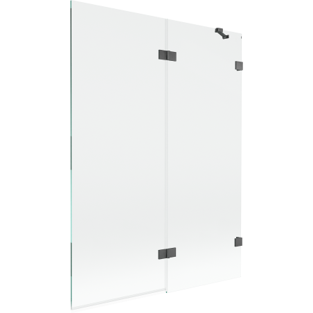 Mexen Lunar right 2-panel shower screen 130 x 150 cm, transparent, gun gray brushed - 897-130-100-66-00-P