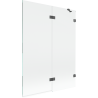 Mexen Lunar right 2-panel shower screen 130 x 150 cm, transparent, gun gray brushed - 897-130-100-66-00-P