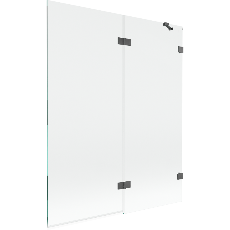 Mexen Lunar 2-panel shower screen, right 140 x 150 cm, transparent, brushed gun gray - 897-140-100-66-00-P