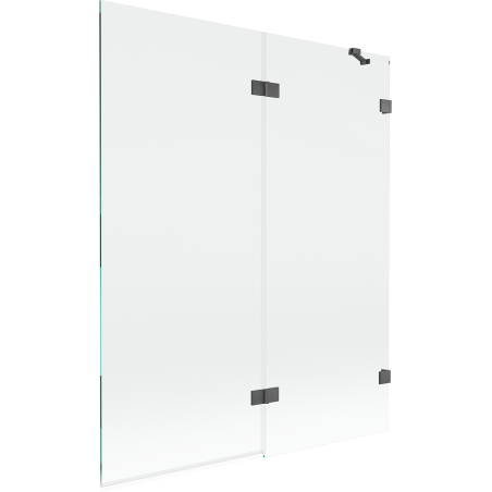 Mexen Lunar 2-panel shower screen, right 140 x 150 cm, transparent, brushed gun gray - 897-140-100-66-00-P