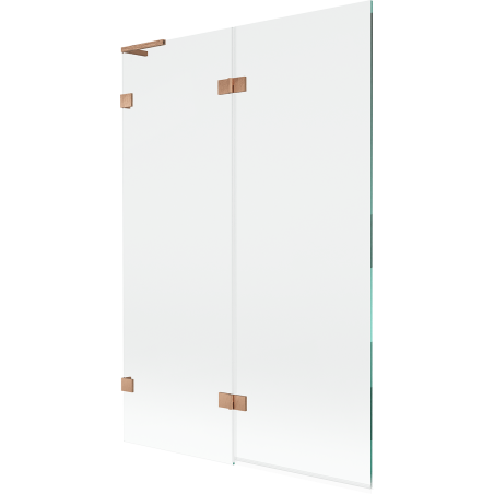 Mexen Lunar L 2-wing left shower screen 120 x 150 cm, transparent, brushed copper - 897L-120-100-65-00-L