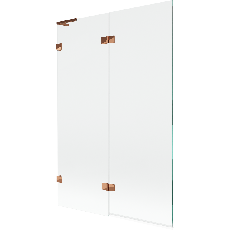 Mexen Lunar L 2-panel left shower screen 120 x 150 cm, transparent, rose gold - 897L-120-100-60-00-L