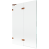 Mexen Lunar L 2-panel left shower screen 120 x 150 cm, transparent, rose gold - 897L-120-100-60-00-L