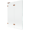 Mexen Lunar L bath screen 2-panel left 120 x 150 cm, transparent, rose gold - 897L-120-100-60-00-L