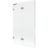 Mexen Lunar L bath screen 2-panel left 110 x 150 cm, transparent, brushed copper - 897L-110-100-65-00-L