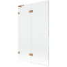 Mexen Lunar L Bathtub Screen 2-Panel Left 110 x 150 cm, Transparent, Brushed Copper - 897L-110-100-65-00-L