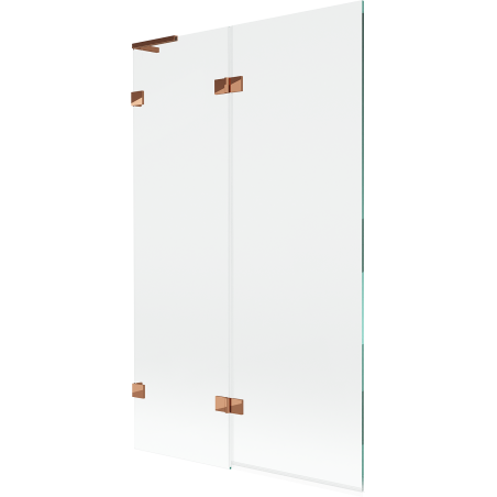 Mexen Lunar L 2-panel left bathtub screen 110 x 150 cm, transparent, rose gold - 897L-110-100-60-00-L