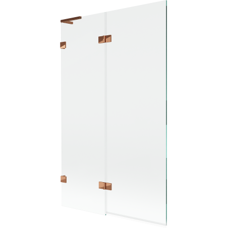Mexen Lunar L Bathtub Screen 2-Panel Left 110 x 150 cm, Transparent, Rose Gold - 897L-110-100-60-00-L