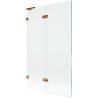Mexen Lunar L Bathtub Screen 2-Panel Left 110 x 150 cm, Transparent, Rose Gold - 897L-110-100-60-00-L